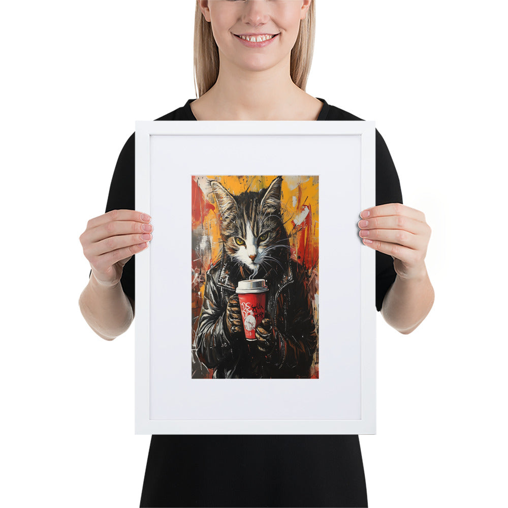 Street Art Feline v18 gerahmtes Poster Gerahmtes Poster JLR Design