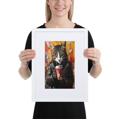 Street Art Feline v18 gerahmtes Poster Gerahmtes Poster JLR Design