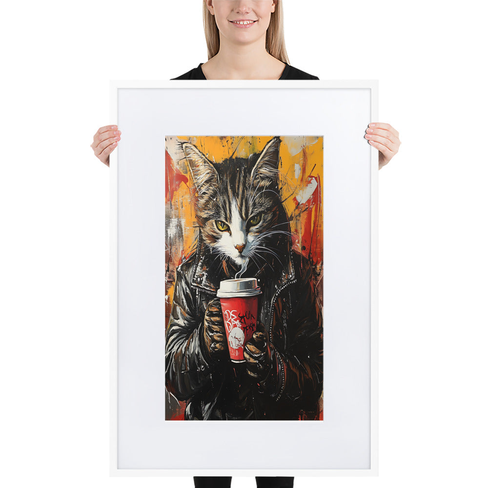 Street Art Feline v18 gerahmtes Poster Gerahmtes Poster JLR Design