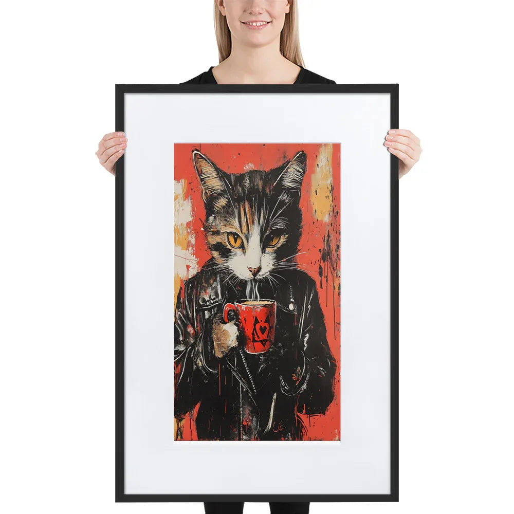 Street Art Feline v3 gerahmtes Poster gerahmtes Poster JLR Design