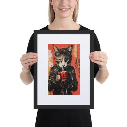 Street Art Feline v3 gerahmtes Poster gerahmtes Poster JLR Design