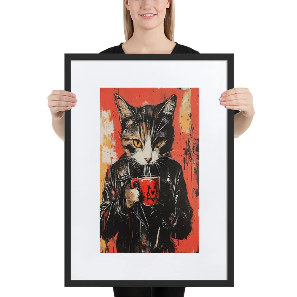 Street Art Feline v3 gerahmtes Poster gerahmtes Poster JLR Design