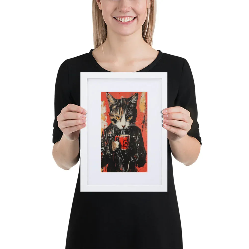 Street Art Feline v3 gerahmtes Poster gerahmtes Poster JLR Design