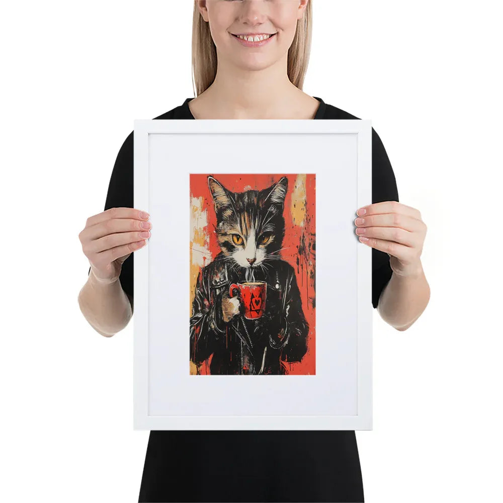 Street Art Feline v3 gerahmtes Poster gerahmtes Poster JLR Design