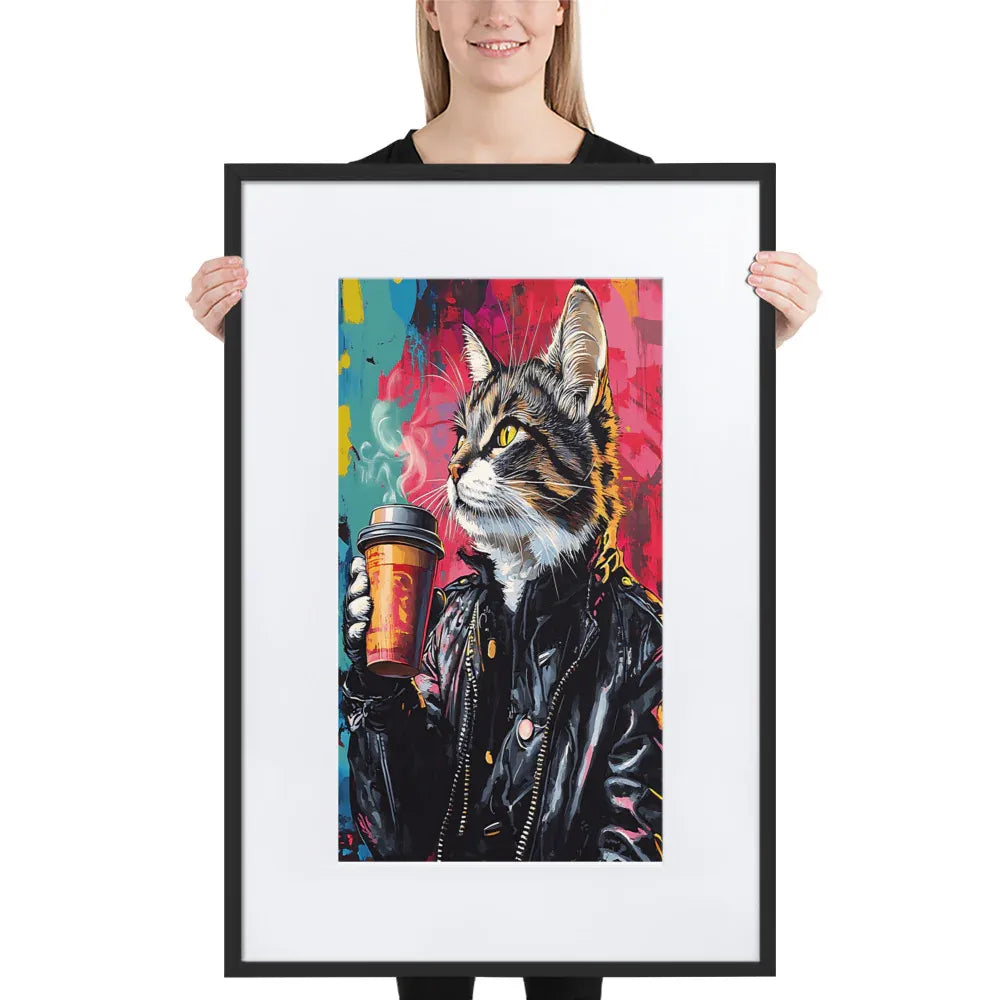Street Art Feline v5 gerahmtes Poster gerahmtes Poster JLR Design