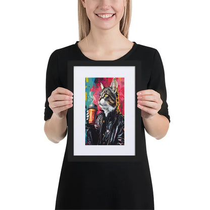 Street Art Feline v5 gerahmtes Poster gerahmtes Poster JLR Design