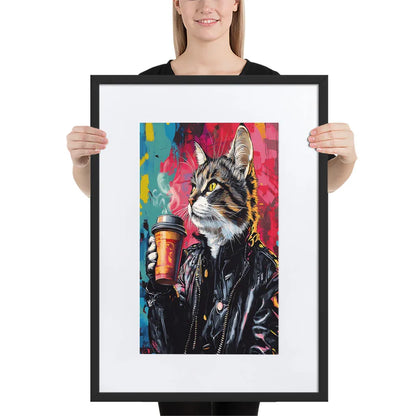 Street Art Feline v5 gerahmtes Poster gerahmtes Poster JLR Design