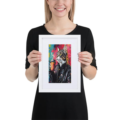 Street Art Feline v5 gerahmtes Poster gerahmtes Poster JLR Design