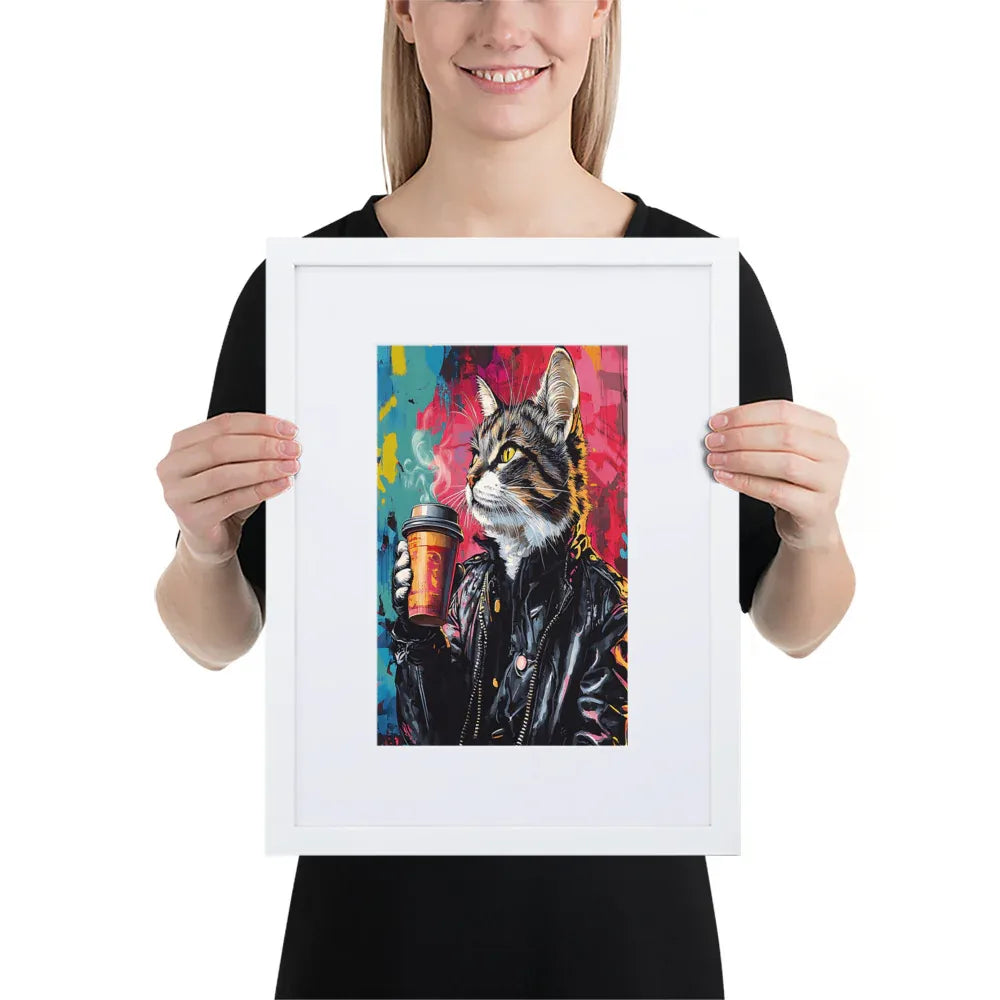 Street Art Feline v5 gerahmtes Poster gerahmtes Poster JLR Design