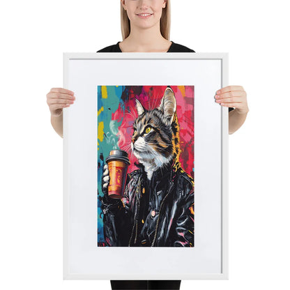 Street Art Feline v5 gerahmtes Poster gerahmtes Poster JLR Design