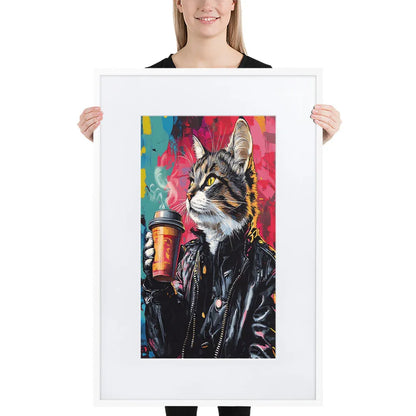 Street Art Feline v5 gerahmtes Poster gerahmtes Poster JLR Design