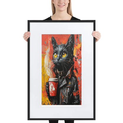 Street Art Feline v7 gerahmtes Poster gerahmtes Poster JLR Design