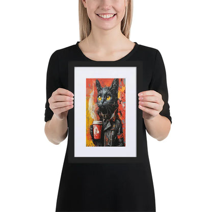 Street Art Feline v7 gerahmtes Poster gerahmtes Poster JLR Design