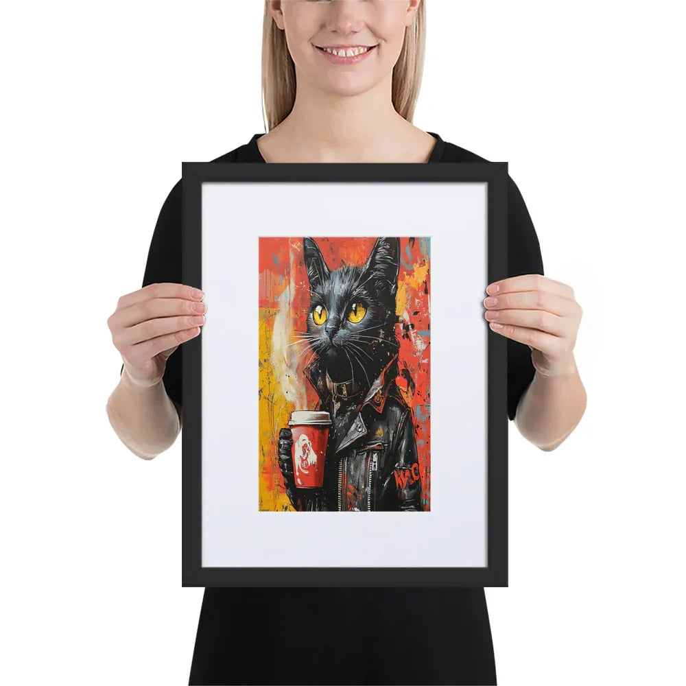 Street Art Feline v7 gerahmtes Poster gerahmtes Poster JLR Design
