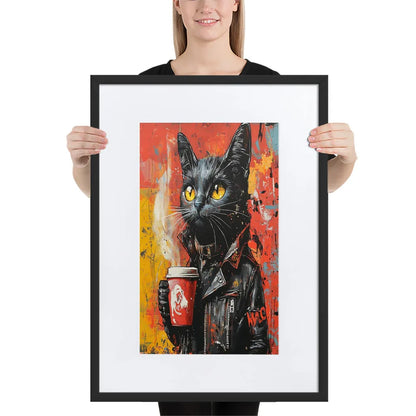 Street Art Feline v7 gerahmtes Poster gerahmtes Poster JLR Design