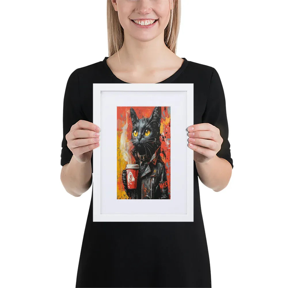 Street Art Feline v7 gerahmtes Poster gerahmtes Poster JLR Design