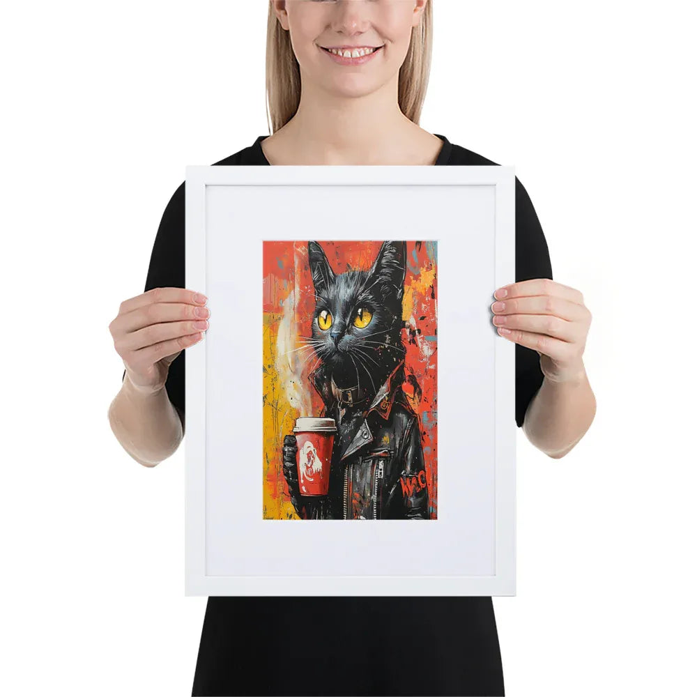 Street Art Feline v7 gerahmtes Poster gerahmtes Poster JLR Design