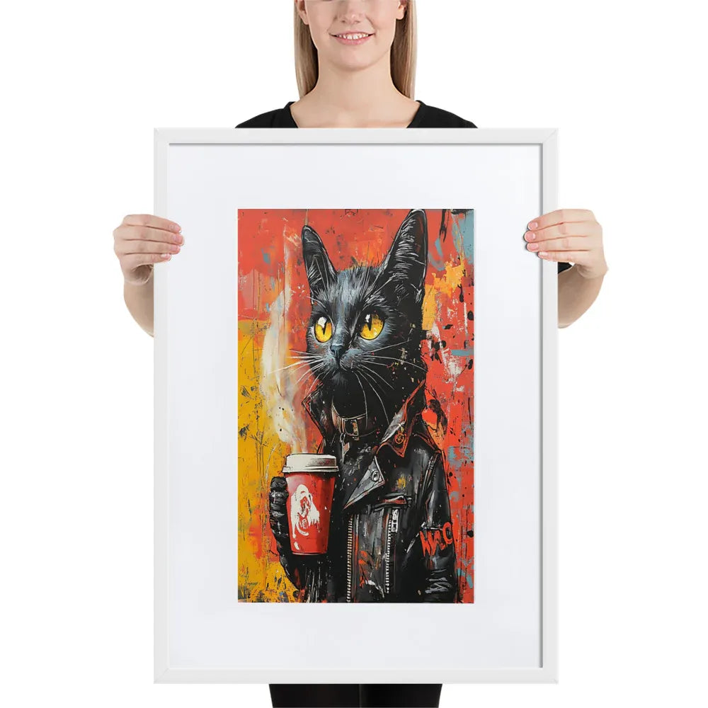 Street Art Feline v7 gerahmtes Poster gerahmtes Poster JLR Design