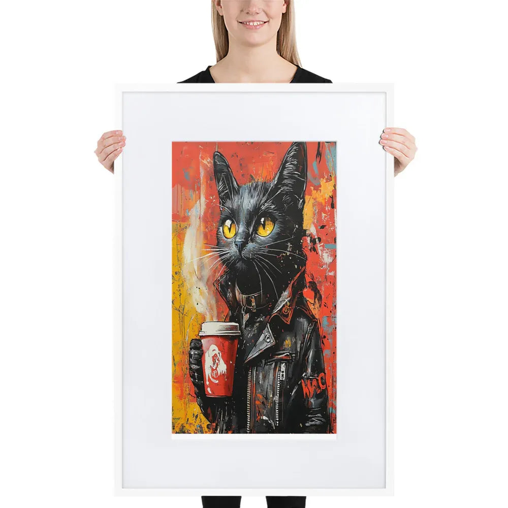 Street Art Feline v7 gerahmtes Poster gerahmtes Poster JLR Design