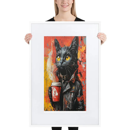 Street Art Feline v7 gerahmtes Poster gerahmtes Poster JLR Design