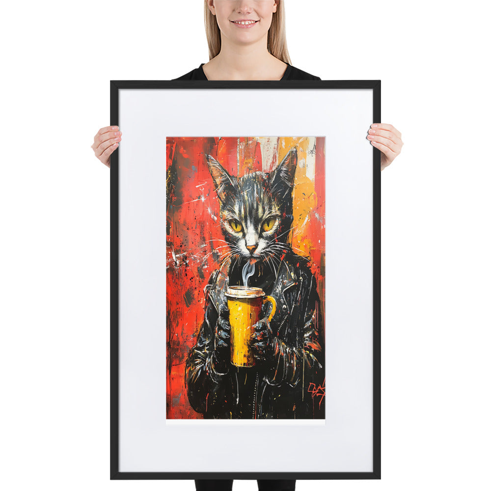 Street Art Feline v8 gerahmtes Poster gerahmtes Poster JLR Design