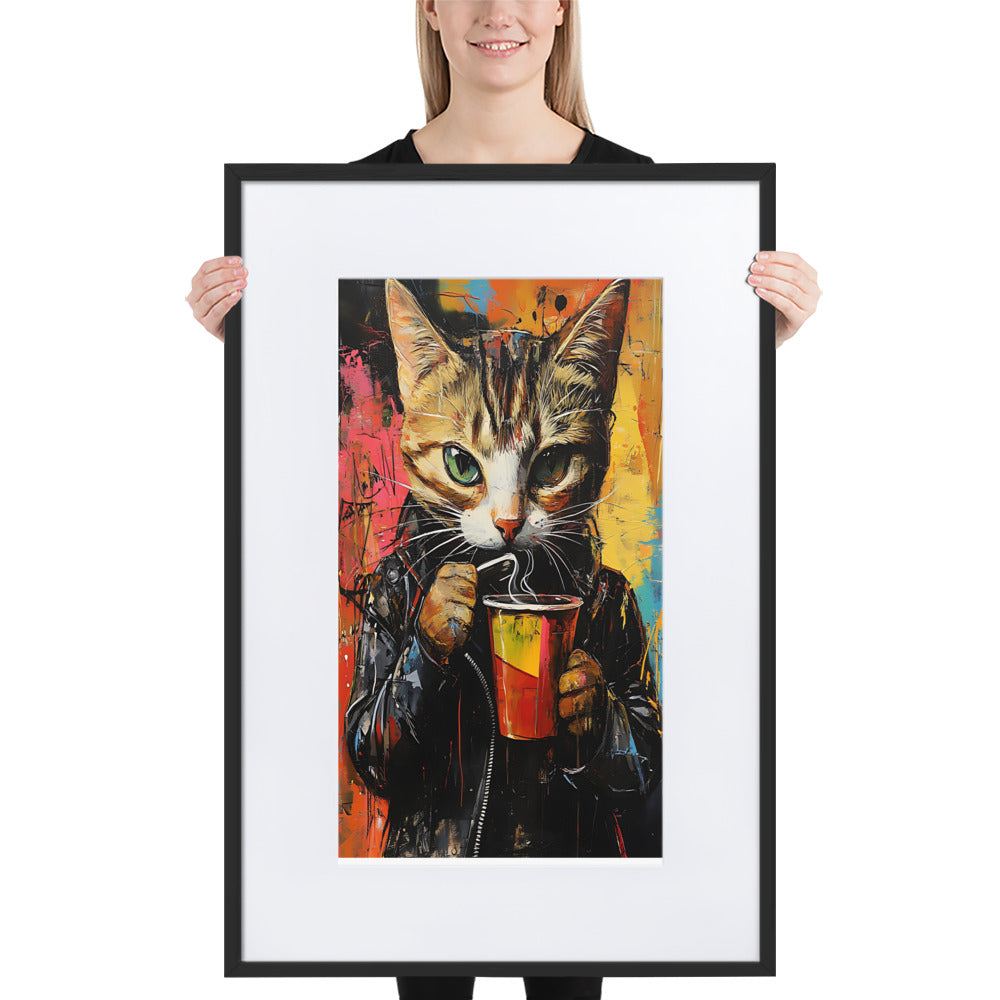 Street Art Feline v9 gerahmtes Poster gerahmtes Poster JLR Design