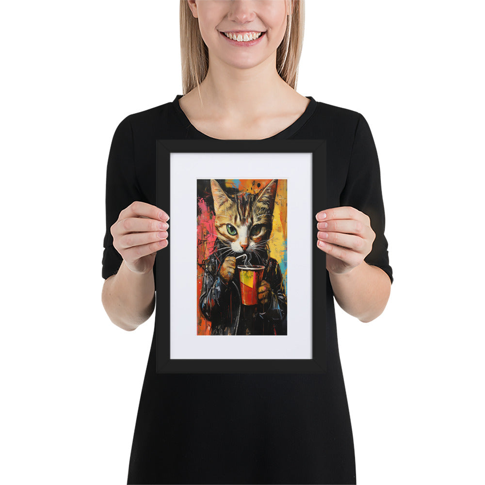 Street Art Feline v9 gerahmtes Poster gerahmtes Poster JLR Design