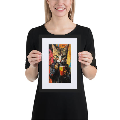 Street Art Feline v9 gerahmtes Poster gerahmtes Poster JLR Design