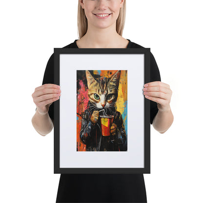 Street Art Feline v9 gerahmtes Poster gerahmtes Poster JLR Design
