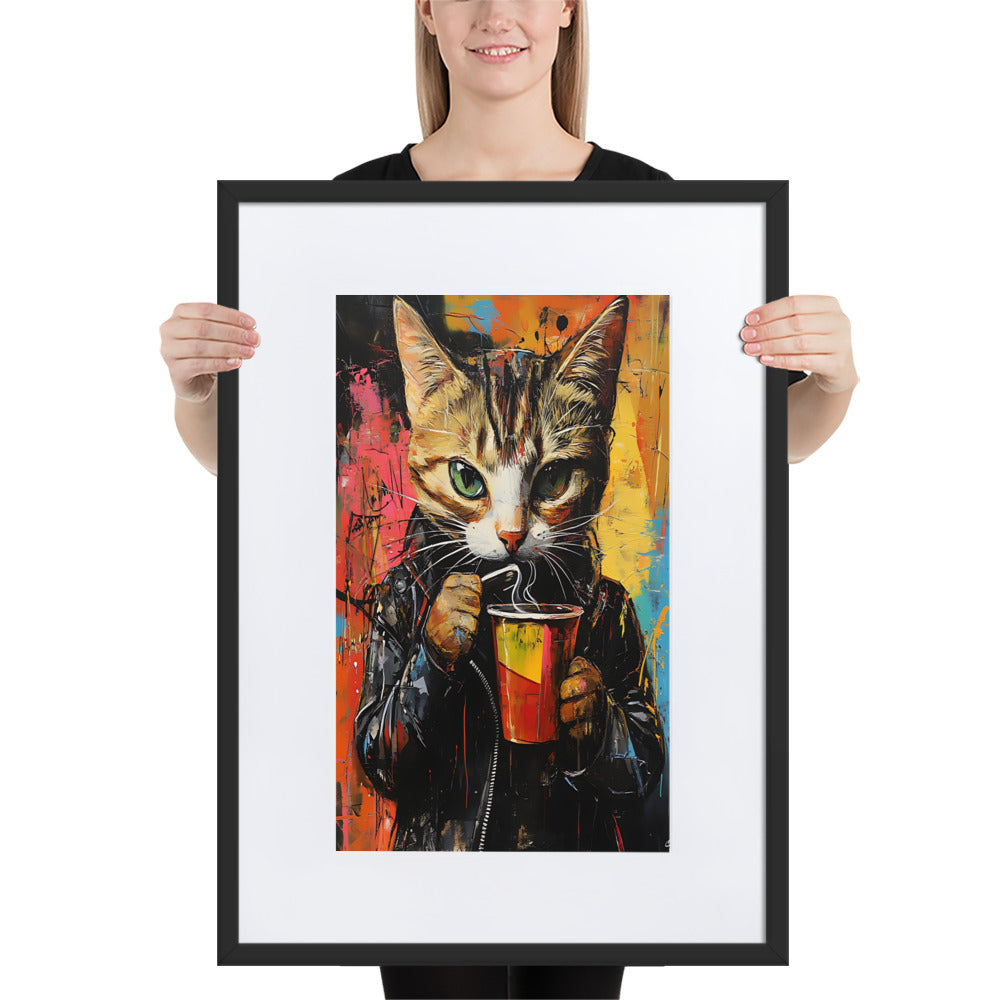 Street Art Feline v9 gerahmtes Poster gerahmtes Poster JLR Design