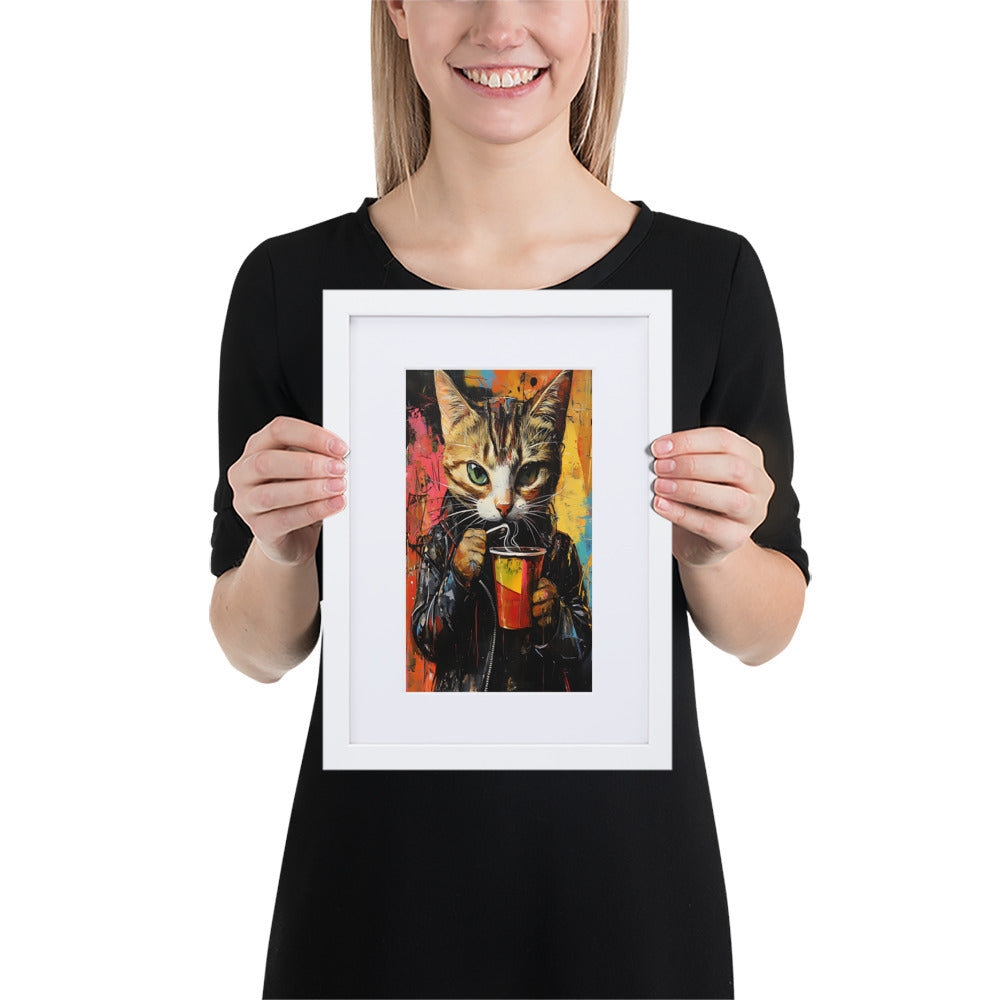 Street Art Feline v9 gerahmtes Poster gerahmtes Poster JLR Design