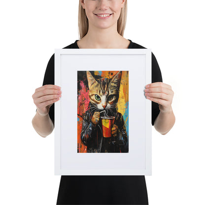 Street Art Feline v9 gerahmtes Poster gerahmtes Poster JLR Design