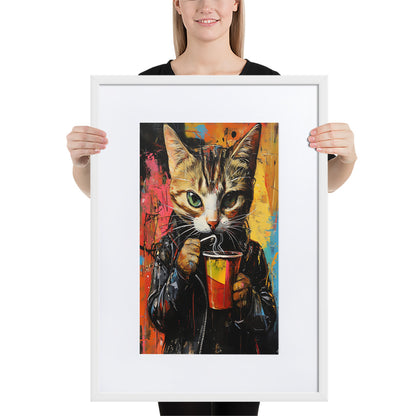 Street Art Feline v9 gerahmtes Poster gerahmtes Poster JLR Design
