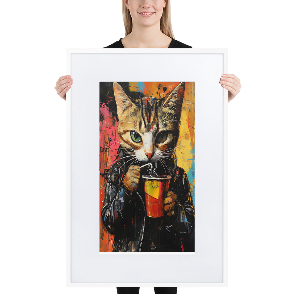 Street Art Feline v9 gerahmtes Poster gerahmtes Poster JLR Design