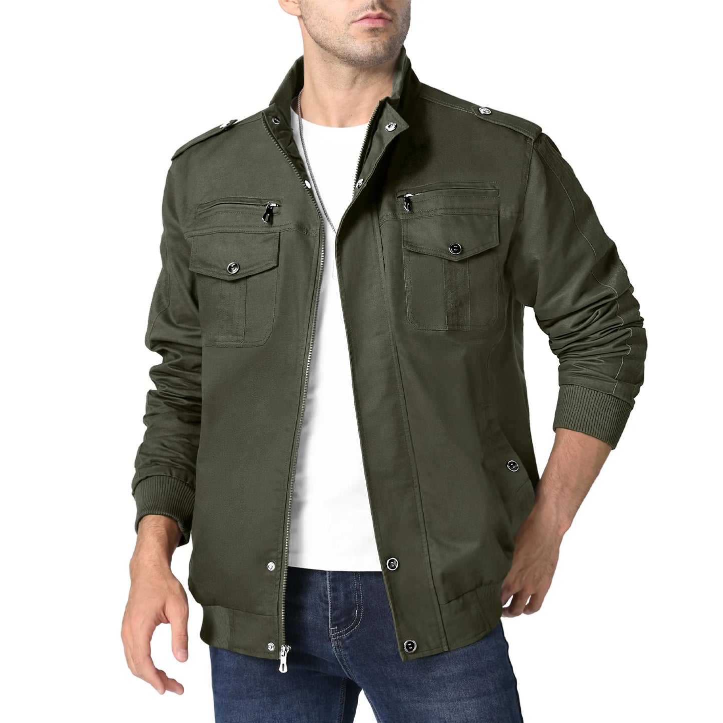 Stylische Herren-Jacke – Vintage-Bomberjacke mit praktischen Taschen Bomberjacke JLR Design