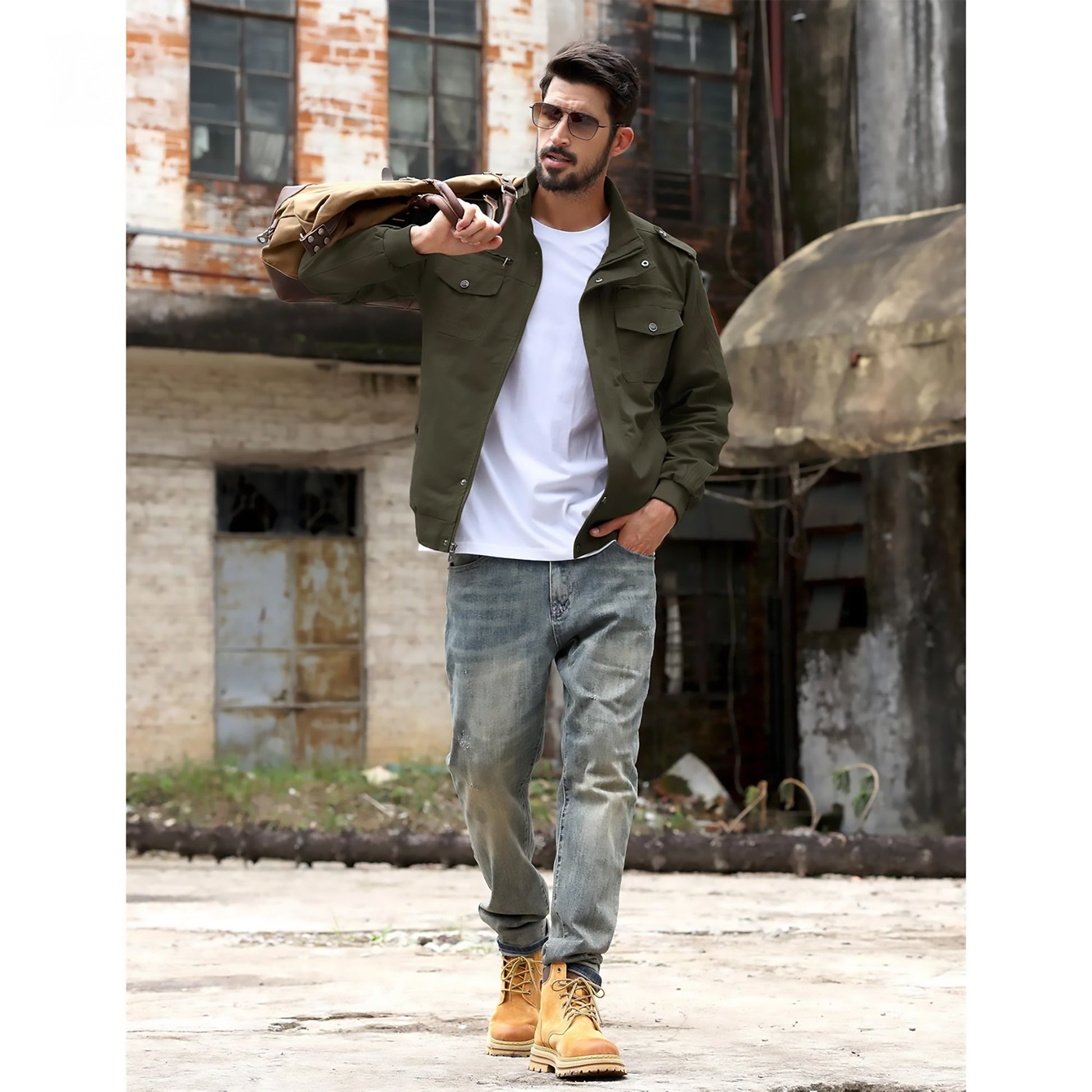 Stylische Herren-Jacke – Vintage-Bomberjacke mit praktischen Taschen Bomberjacke JLR Design