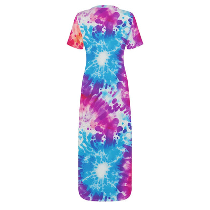 tie-dye-short-sleeve-long-dress-long-dress-jlr-design-32811 - JLR Design