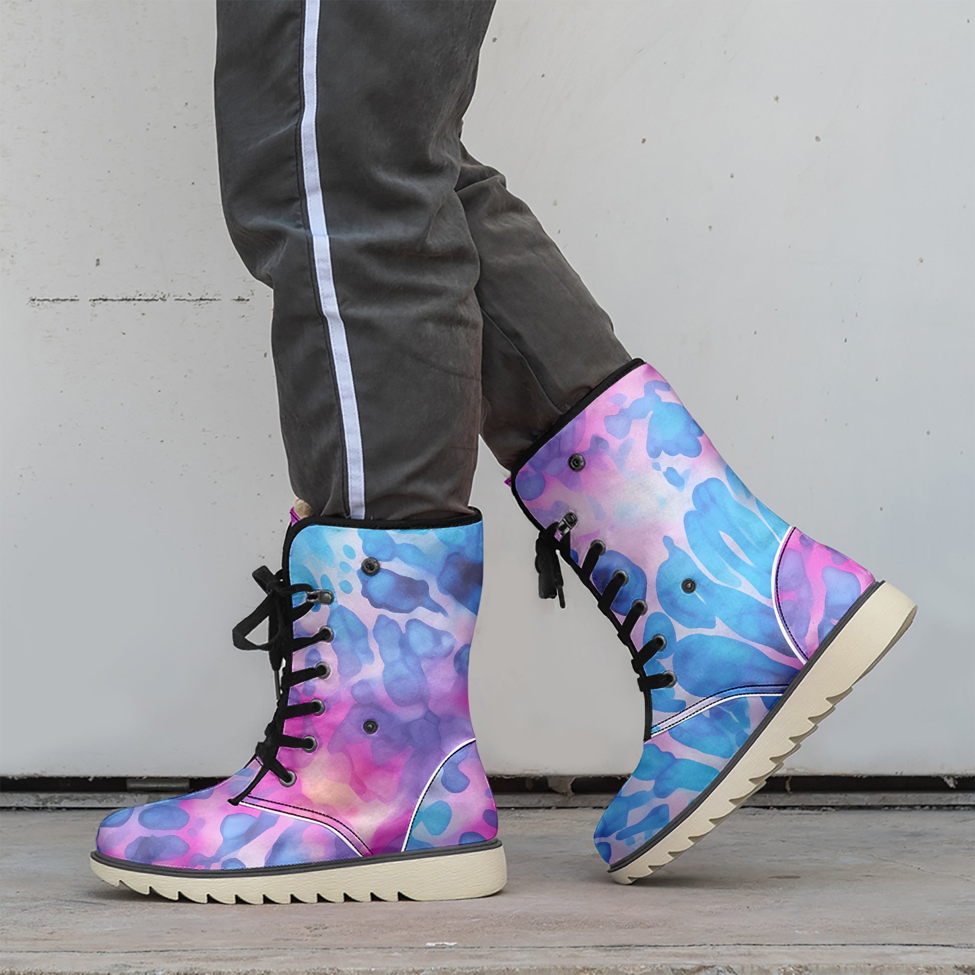 Tie Dye v1 Chic Boots mit Plüschfutter Stiefel JLR Design
