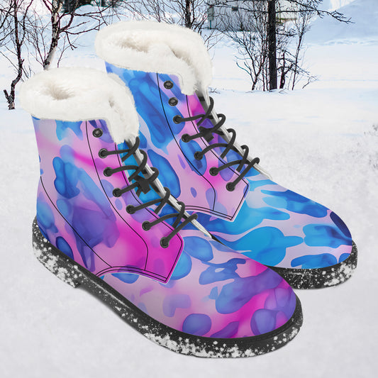 Tie Dye v1 Faux Fur Leder Boots Boots JLR Design
