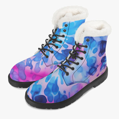 Tie Dye v1 Faux Fur Leder Boots Boots JLR Design