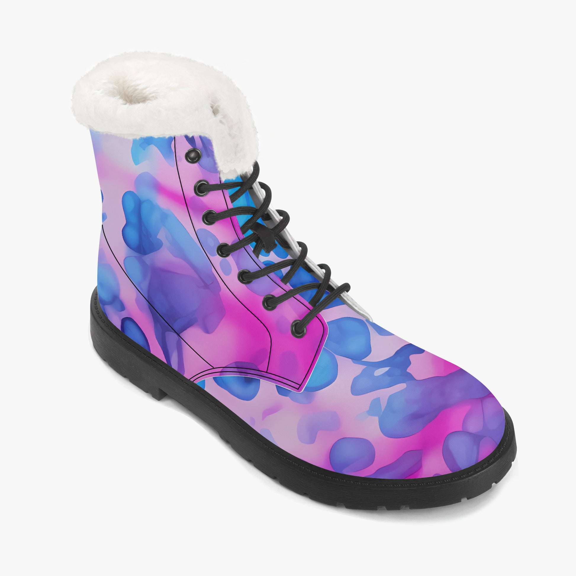 Tie Dye v1 Faux Fur Leder Boots Boots JLR Design