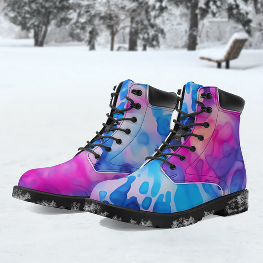 Tie Dye v1 Leder Boots | Stylische und Warme Winterstiefel Boots JLR Design