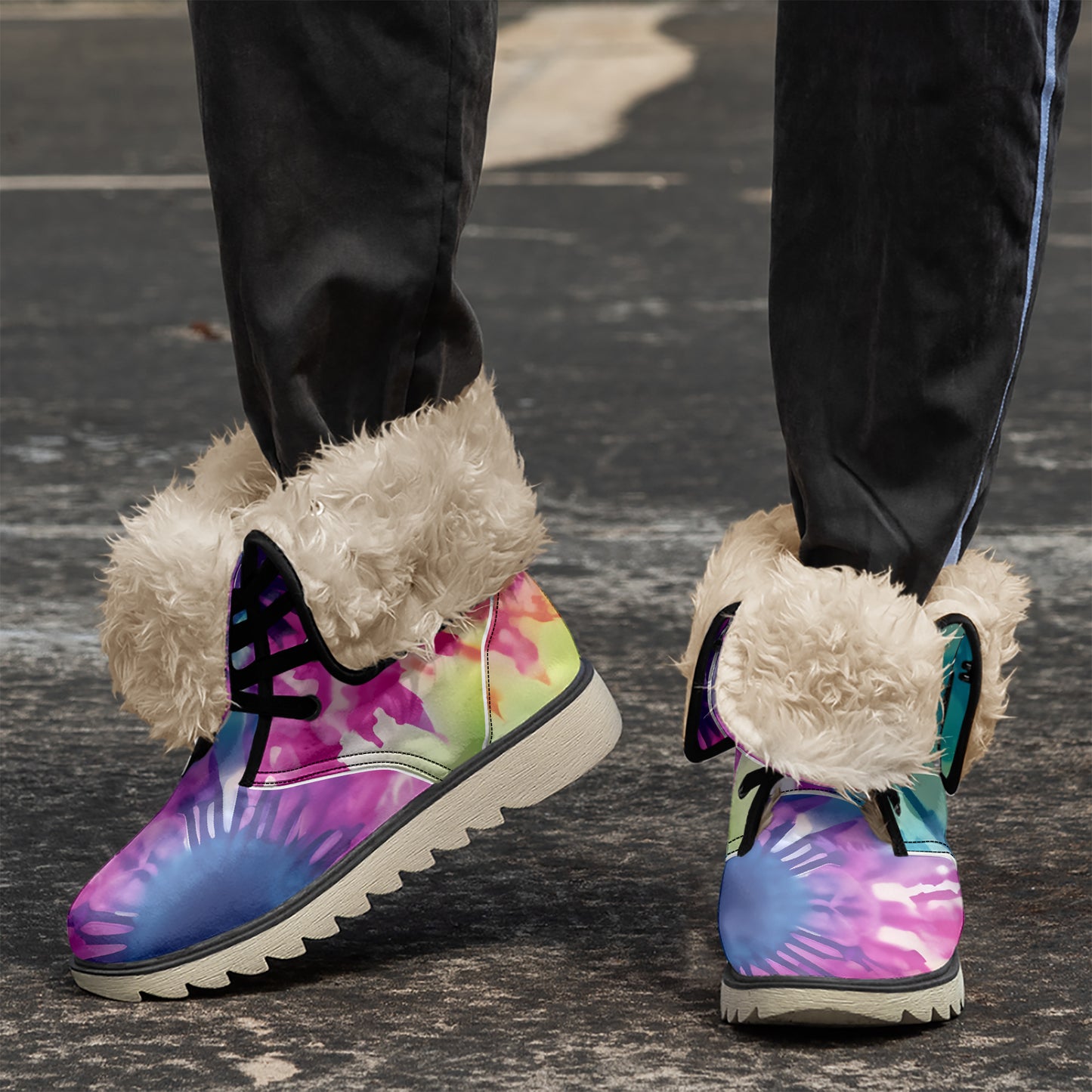 Tie Dye v2 Chic Boots mit Plüschfutter Stiefel JLR Design