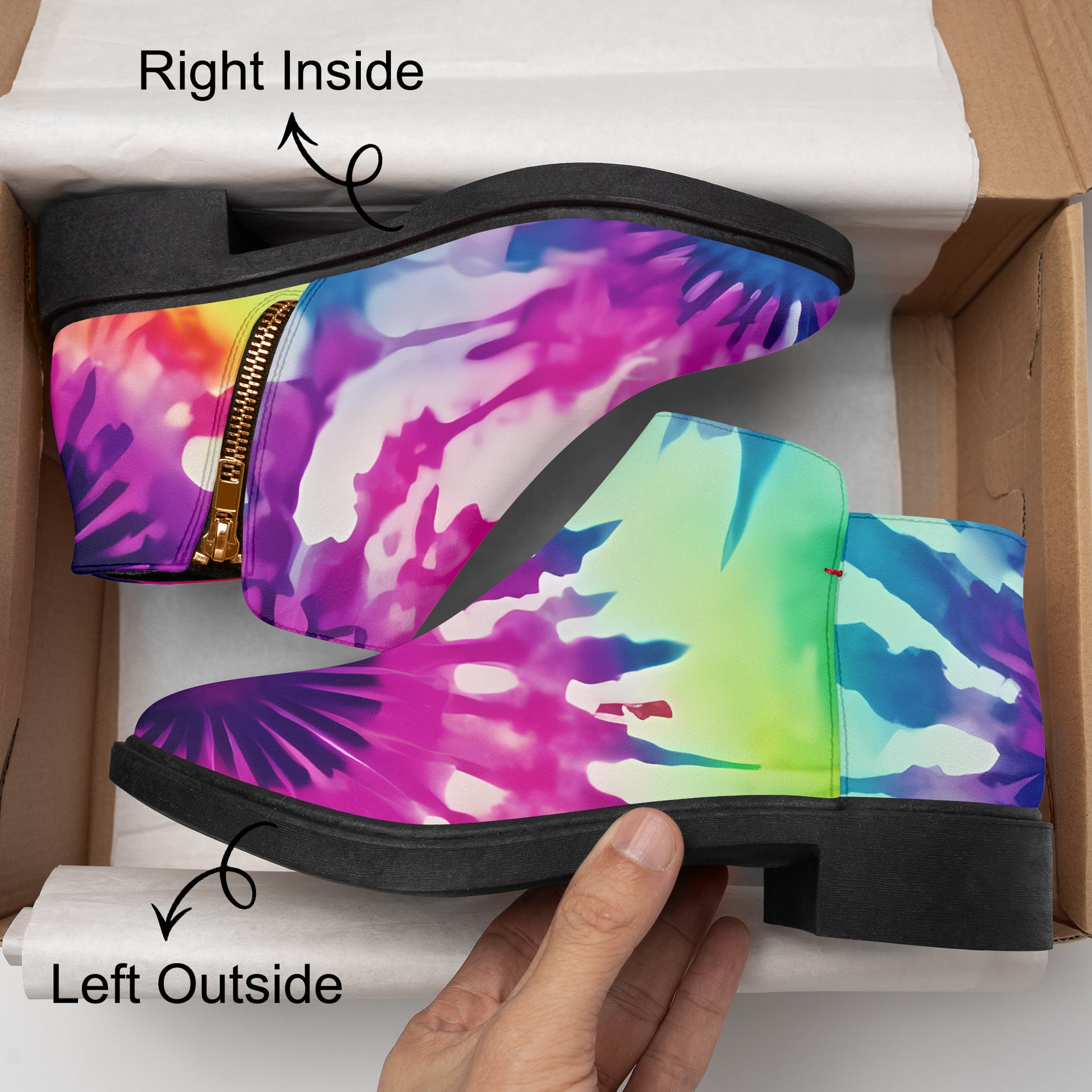Tie Dye v2 elegante Reißverschluss-Stiefeletten Stiefeletten JLR Design