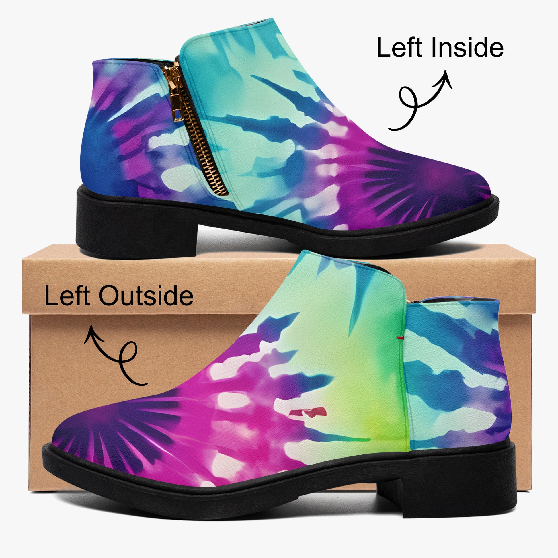 Tie Dye v2 elegante Reißverschluss-Stiefeletten Stiefeletten JLR Design