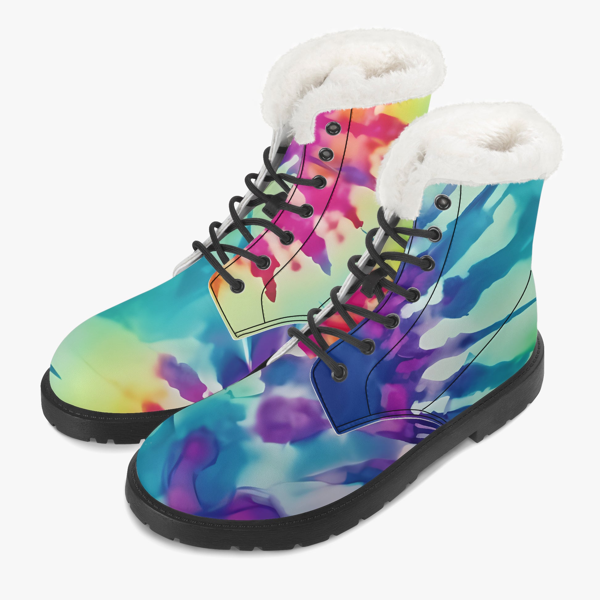 Tie Dye v2 Faux Fur Leder Boots Boots JLR Design