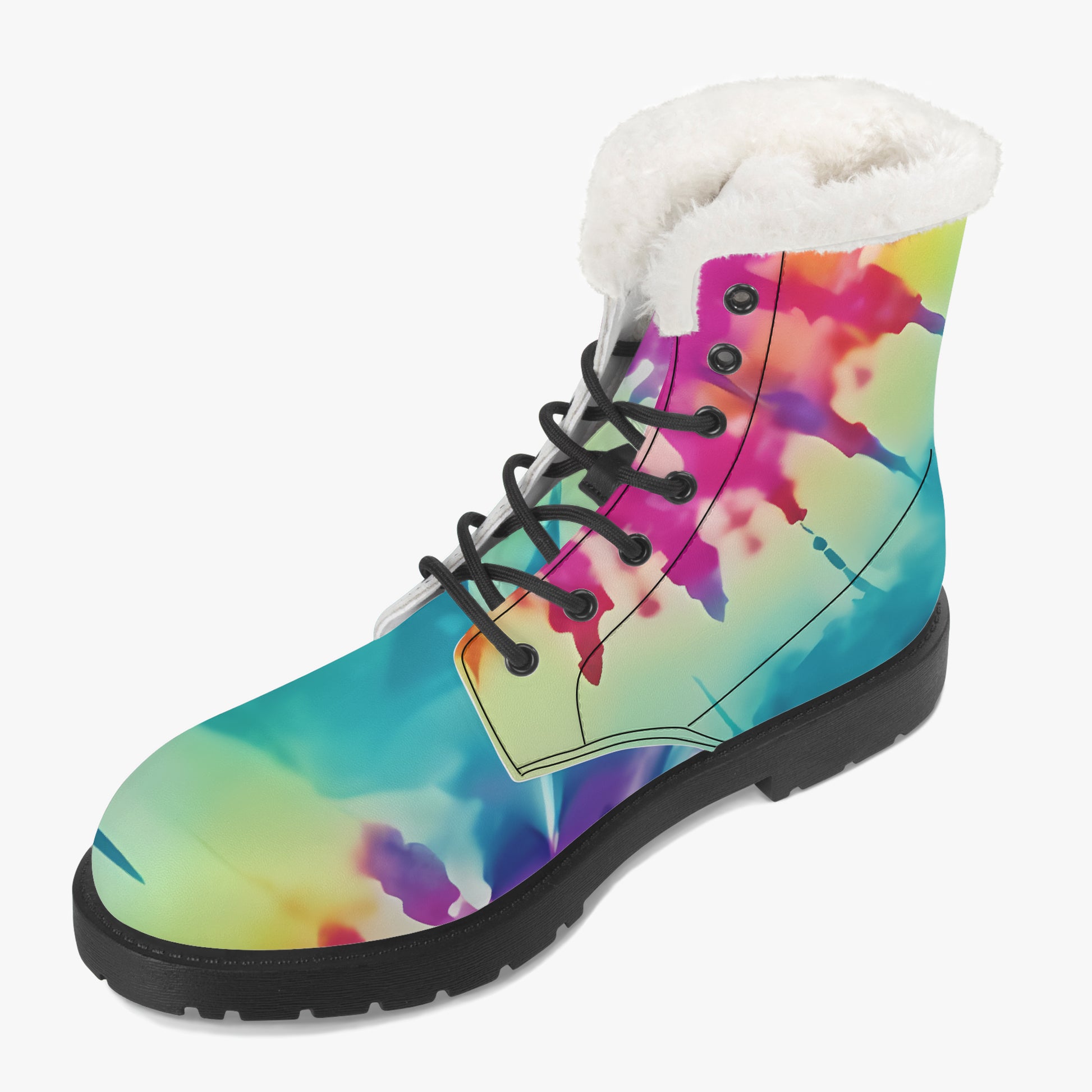 Tie Dye v2 Faux Fur Leder Boots Boots JLR Design