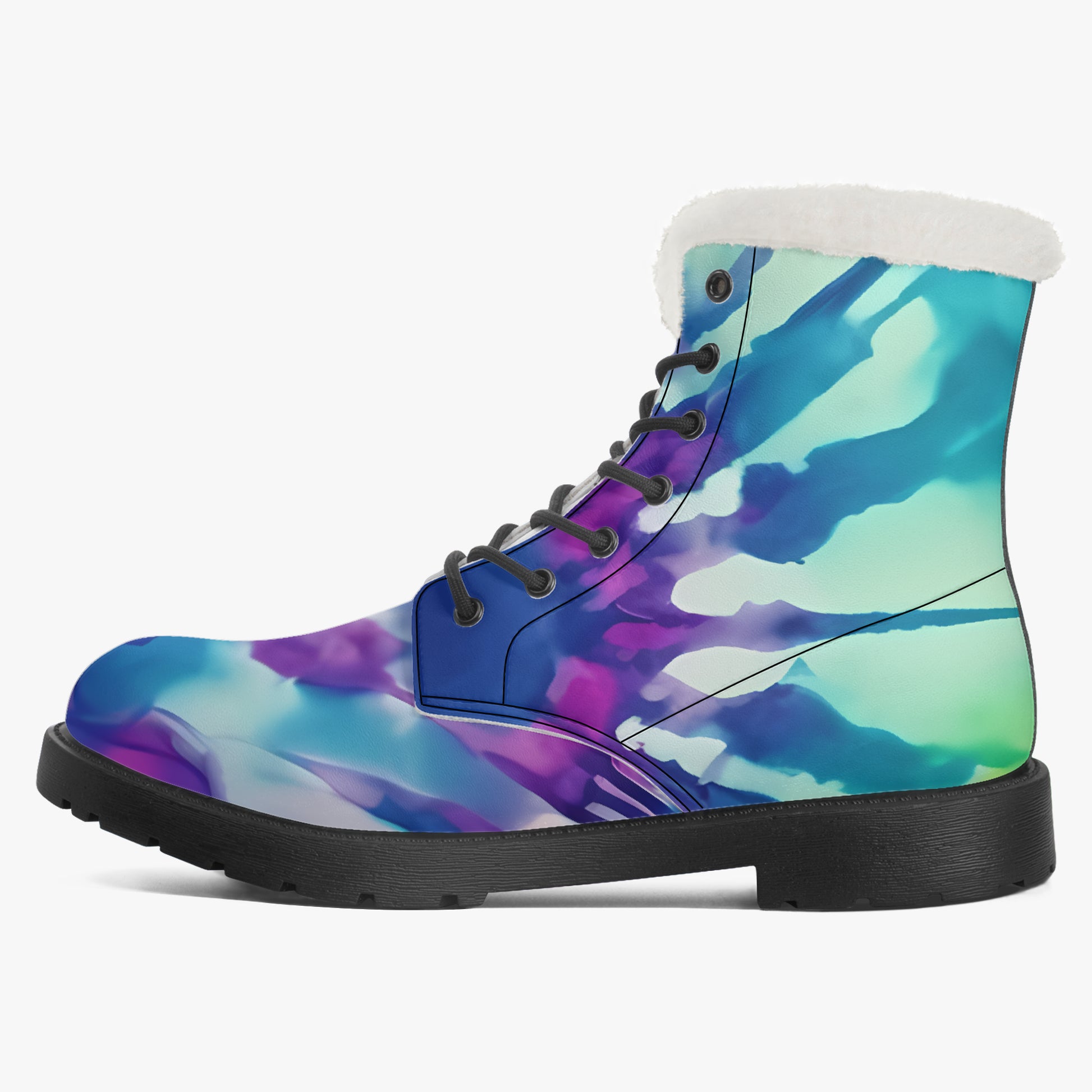 Tie Dye v2 Faux Fur Leder Boots Boots JLR Design