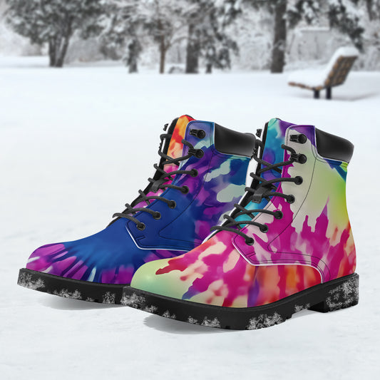Tie Dye v2 Leder Boots | Stylische und Warme Winterstiefel Boots JLR Design