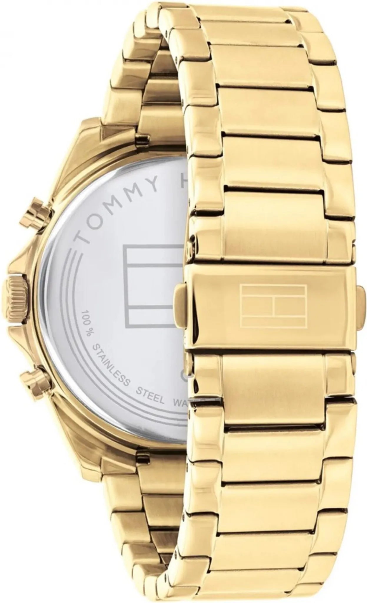 Tommy Hilfiger Baker Herrenuhr 1710447 | Goldene Multifunktion | Skelett-Optik & Schwarzes Zifferblatt